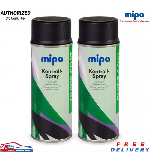 2x Mipa Guide Coat Black Aerosol 400ML - Spray for Perfect Bodywork Finish